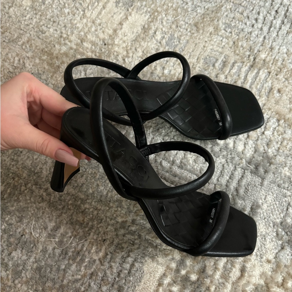 Black Strappy Heeled Sandals